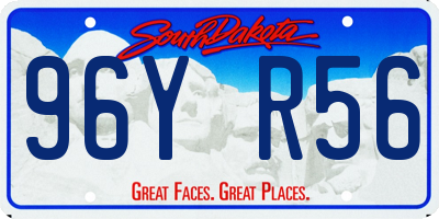 SD license plate 96YR56