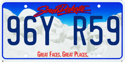 SD license plate 96YR59