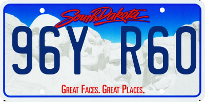 SD license plate 96YR60