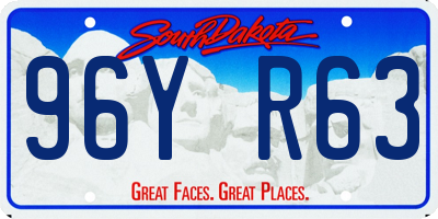 SD license plate 96YR63