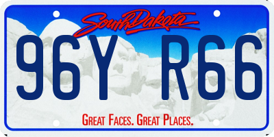 SD license plate 96YR66
