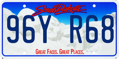 SD license plate 96YR68