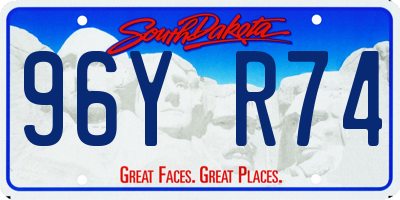 SD license plate 96YR74