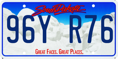 SD license plate 96YR76