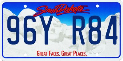 SD license plate 96YR84