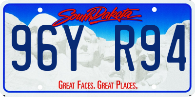 SD license plate 96YR94