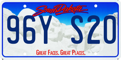 SD license plate 96YS20