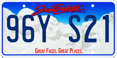 SD license plate 96YS21