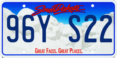 SD license plate 96YS22