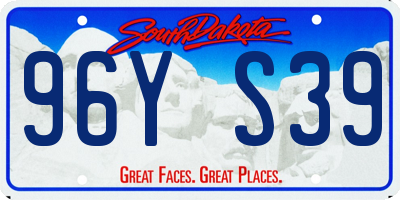 SD license plate 96YS39