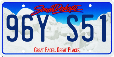 SD license plate 96YS51