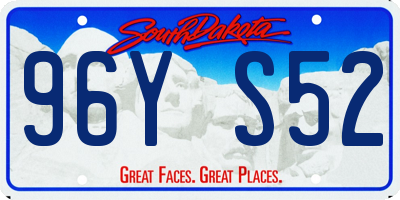 SD license plate 96YS52
