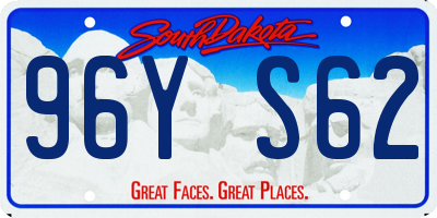 SD license plate 96YS62