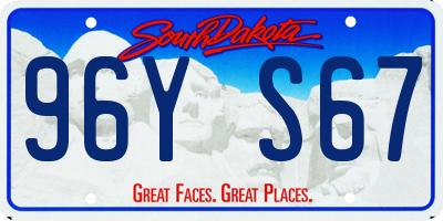 SD license plate 96YS67