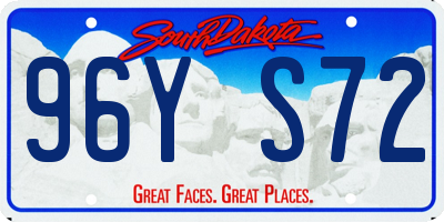 SD license plate 96YS72