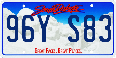 SD license plate 96YS83
