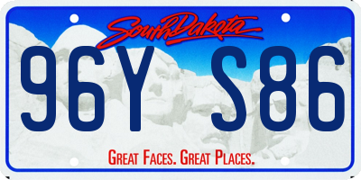 SD license plate 96YS86