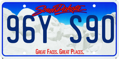 SD license plate 96YS90