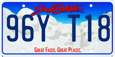 SD license plate 96YT18