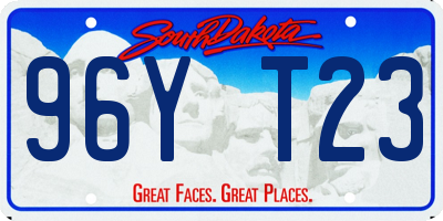 SD license plate 96YT23