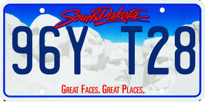 SD license plate 96YT28