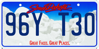 SD license plate 96YT30