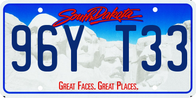 SD license plate 96YT33