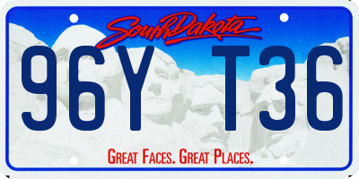 SD license plate 96YT36