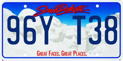 SD license plate 96YT38