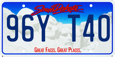 SD license plate 96YT40