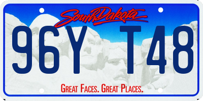 SD license plate 96YT48