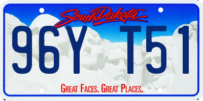 SD license plate 96YT51