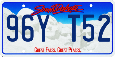 SD license plate 96YT52