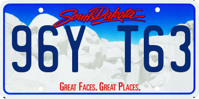 SD license plate 96YT63