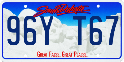 SD license plate 96YT67