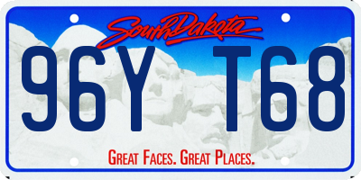 SD license plate 96YT68