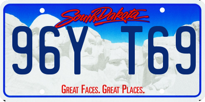 SD license plate 96YT69