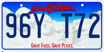 SD license plate 96YT72