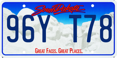 SD license plate 96YT78