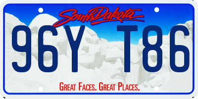 SD license plate 96YT86