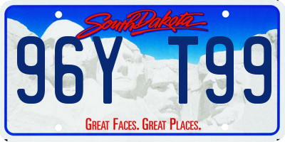 SD license plate 96YT99