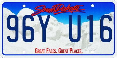 SD license plate 96YU16