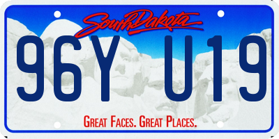 SD license plate 96YU19