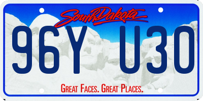 SD license plate 96YU30