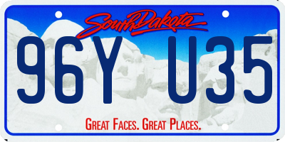 SD license plate 96YU35