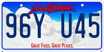 SD license plate 96YU45