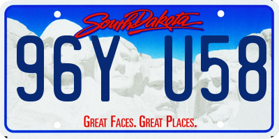 SD license plate 96YU58