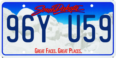 SD license plate 96YU59