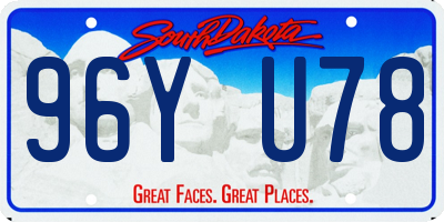 SD license plate 96YU78