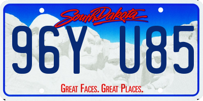 SD license plate 96YU85